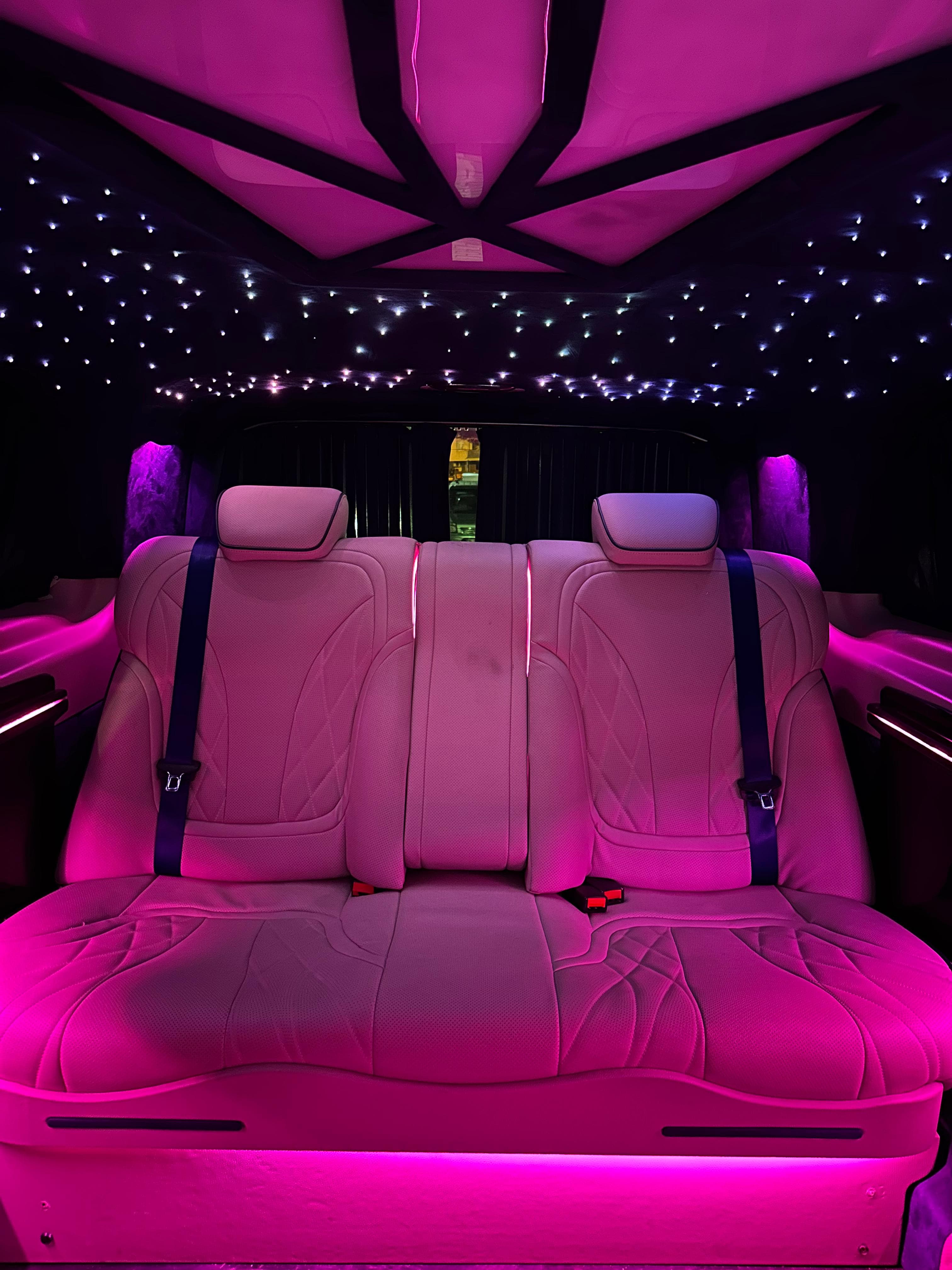 Ambient lighting in luxury car interior